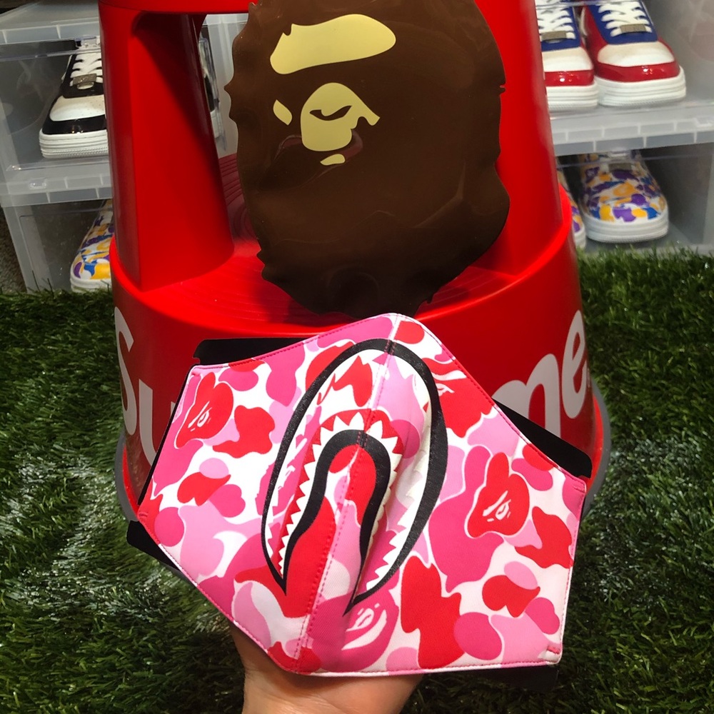 Bape ABC Camo Shark Mask Men’s Pink